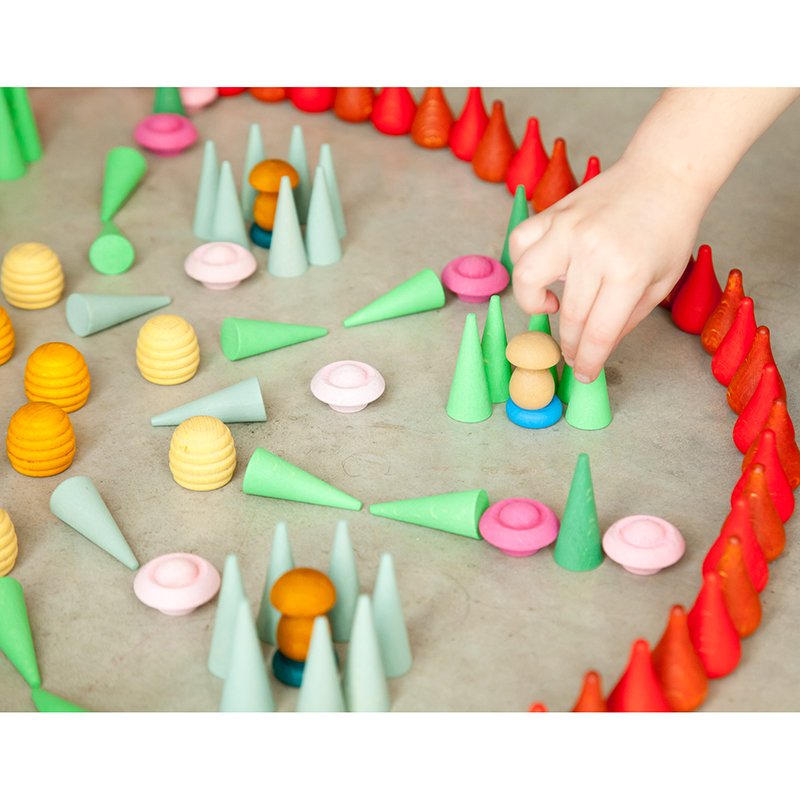 Wood Mandala Flowers 36 pcs