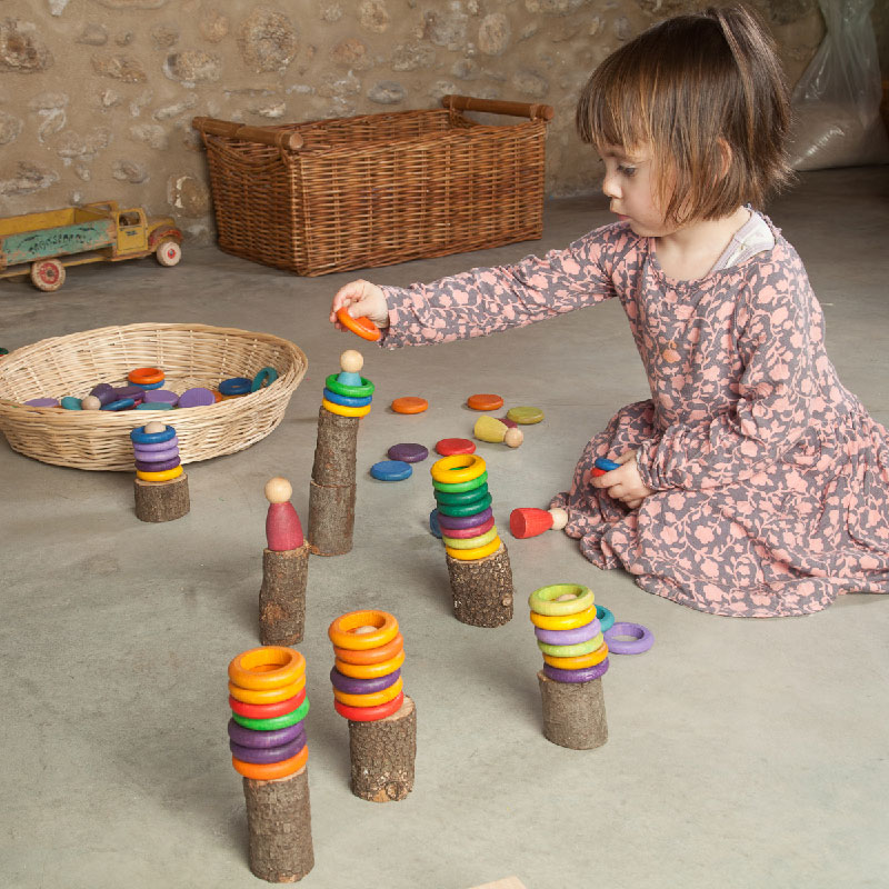Wood Coloured Nins, Rings and Coins