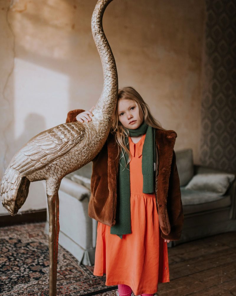 Boxy Collar Coat Warm Chestnut