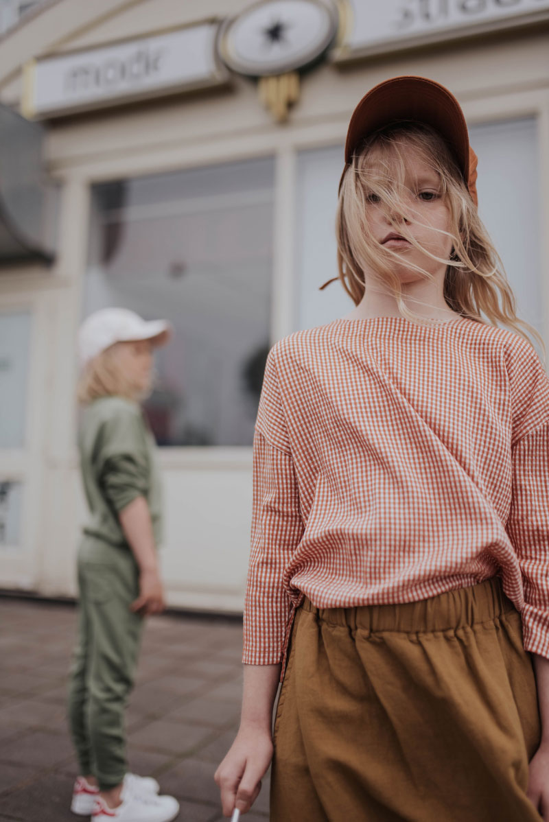 Woven Tee Copper Check