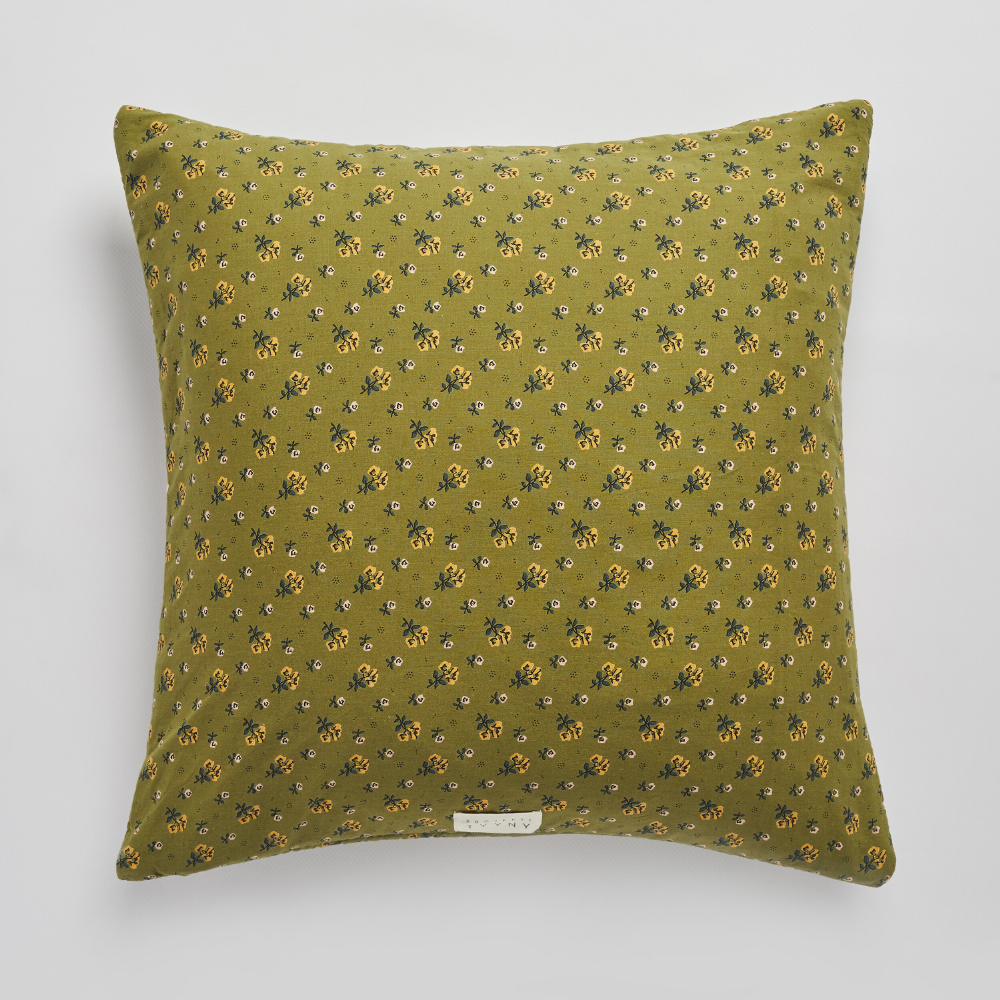 Leinikki Patchwork Cushion, Olive