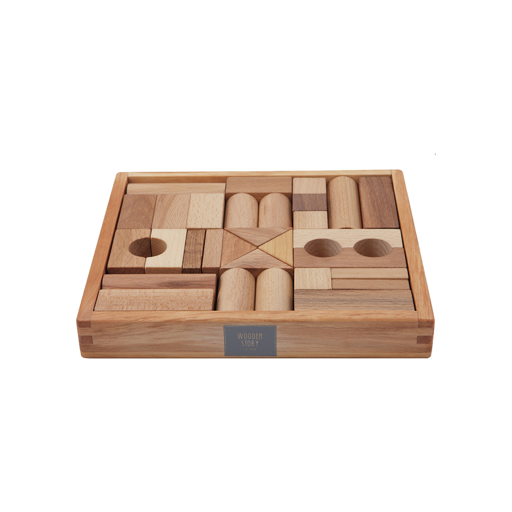 Natural Blocks In Tray - 30 pcs