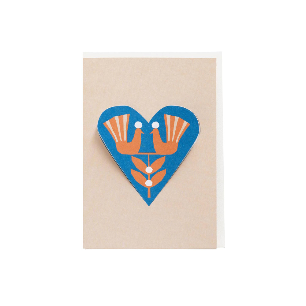 HEART Card Birds - Light Pink