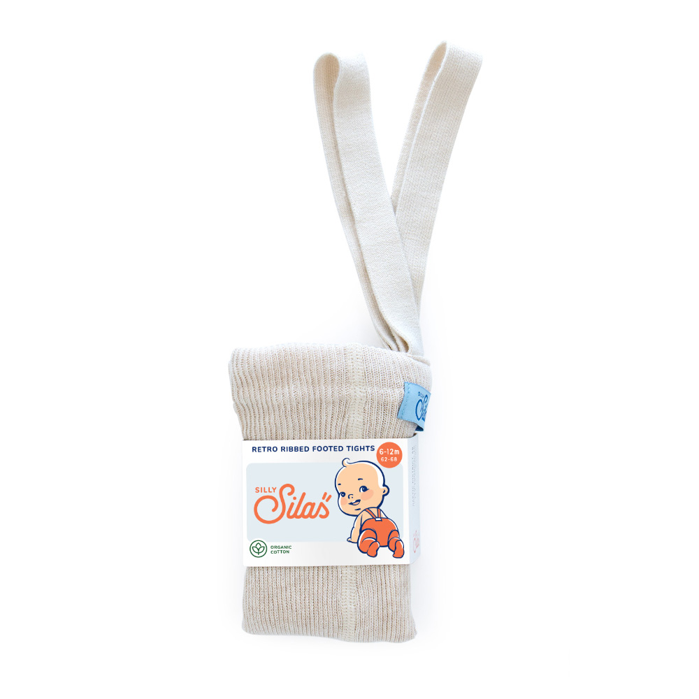 Silly Silas Footed Cotton Tights Cream Blend