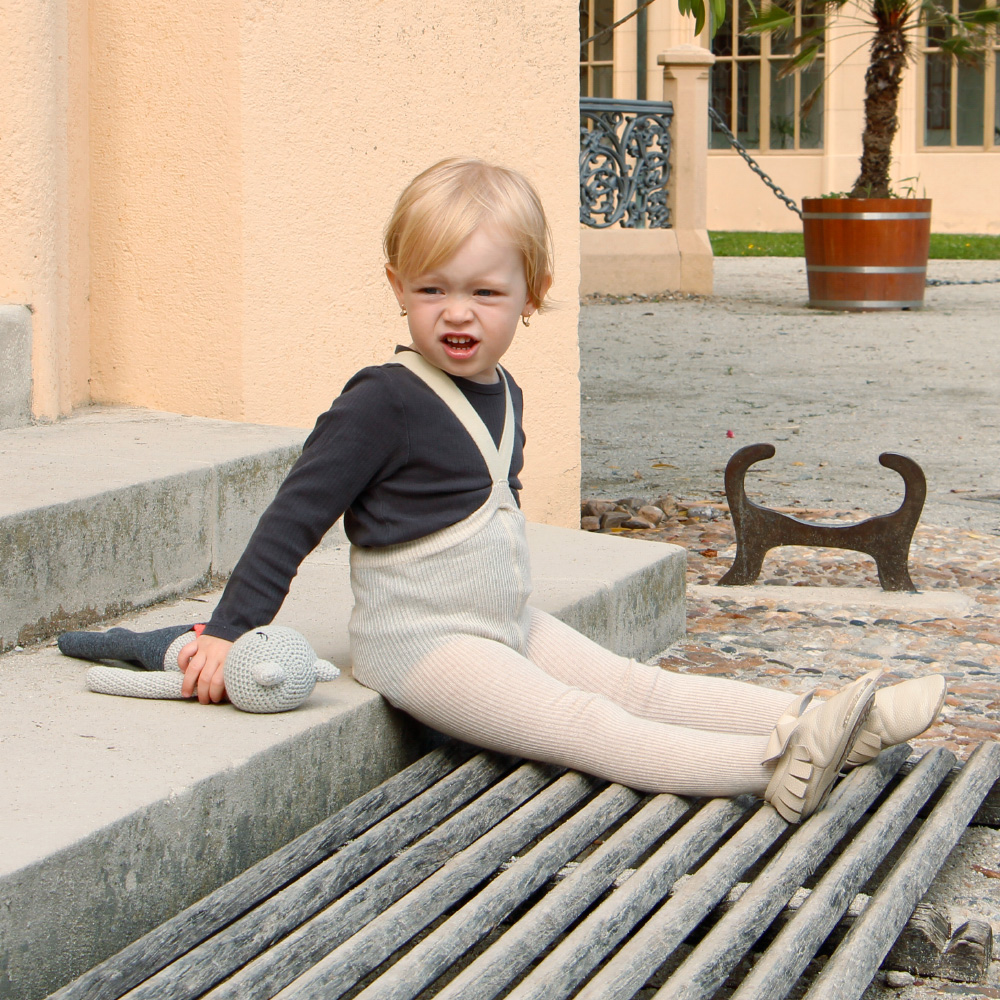 Silly Silas Footed Cotton Tights Cream Blend