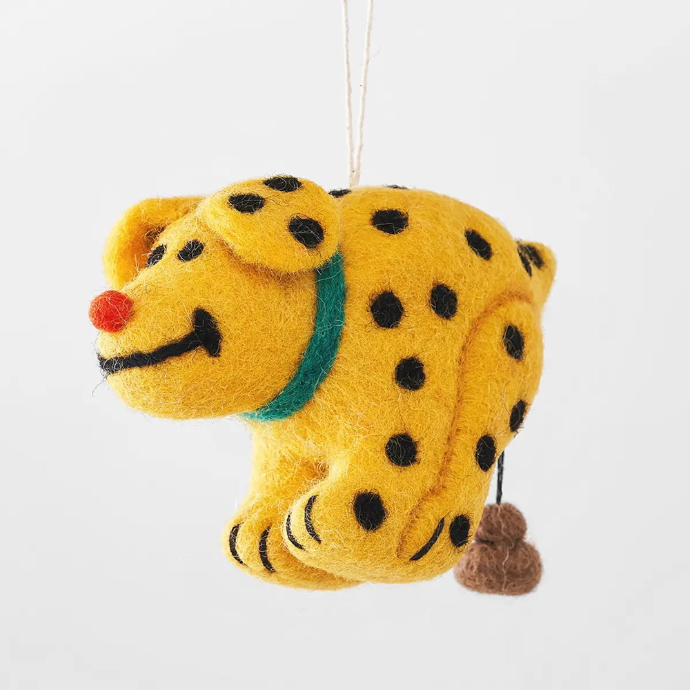 Hanging Felt Ornament - Pooping Dog