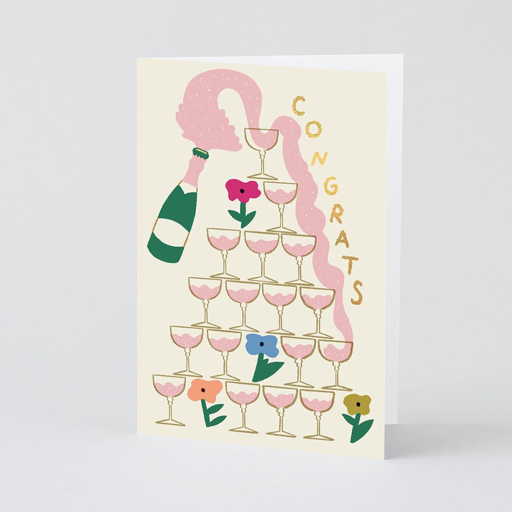 ‘Congrats Champagne’ Greetings Card