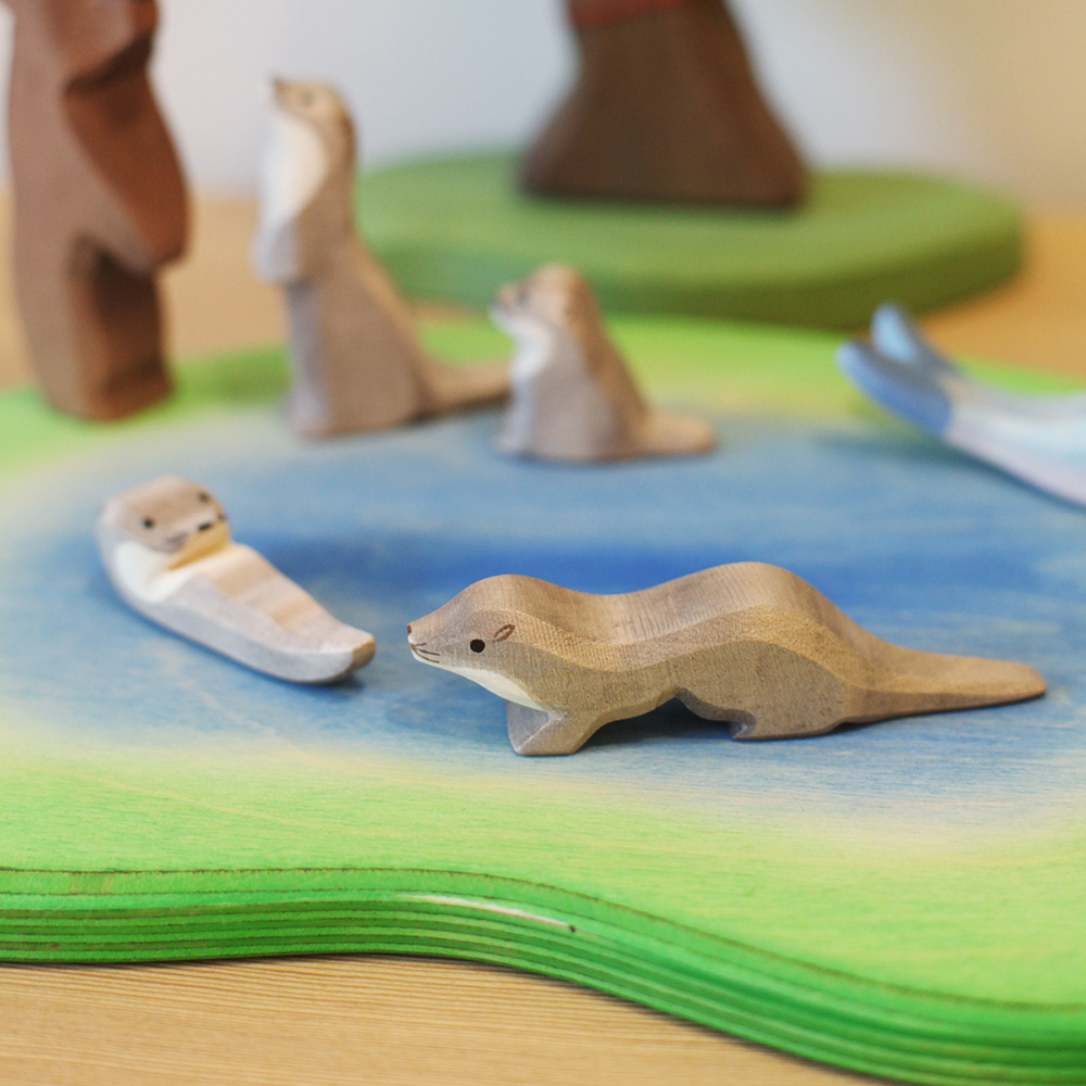 Wooden Toy - Oak Tree, Sea Otter, Dolphin