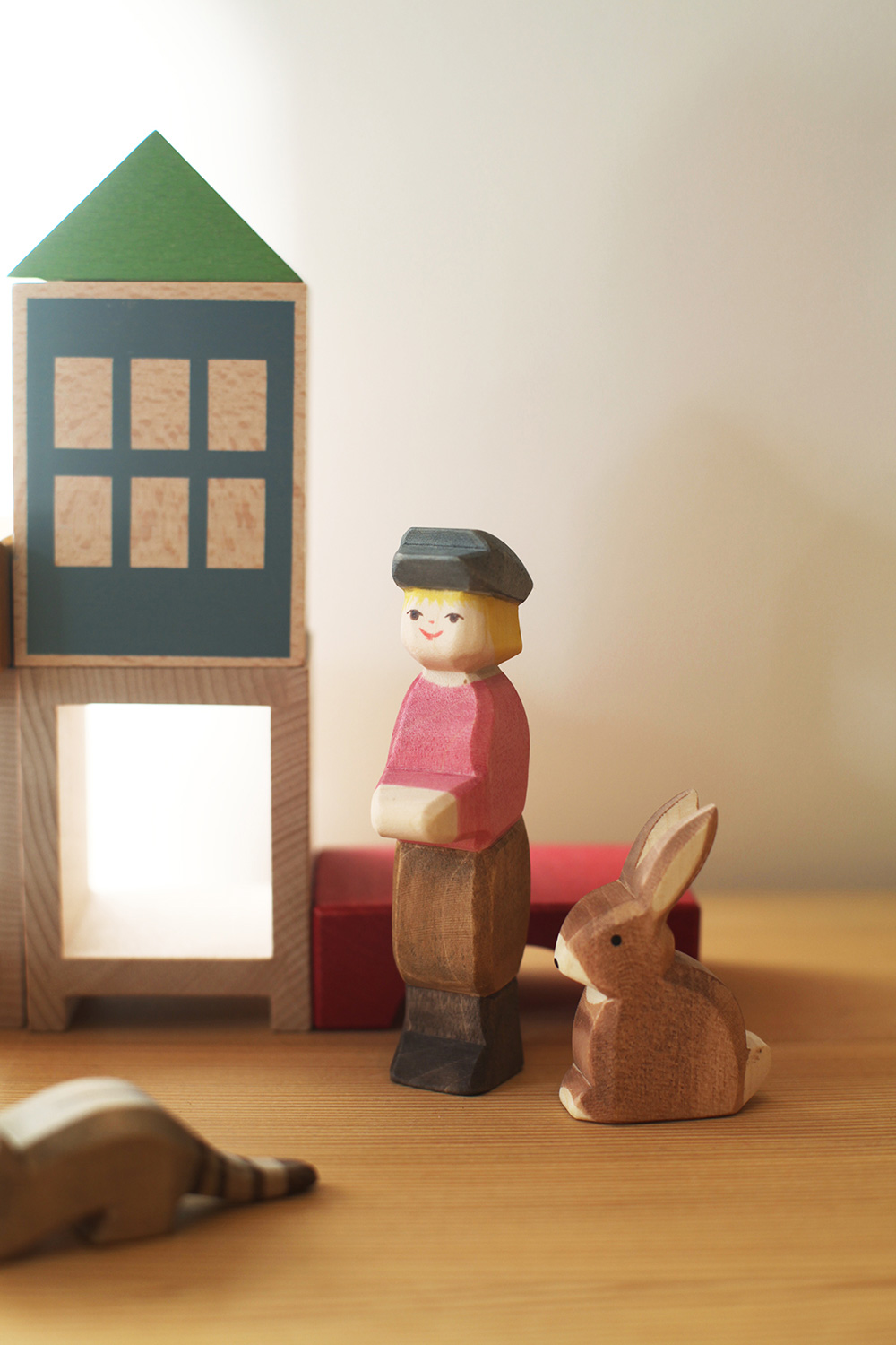 Wooden Toy - Raccoon, Son, Rabbit