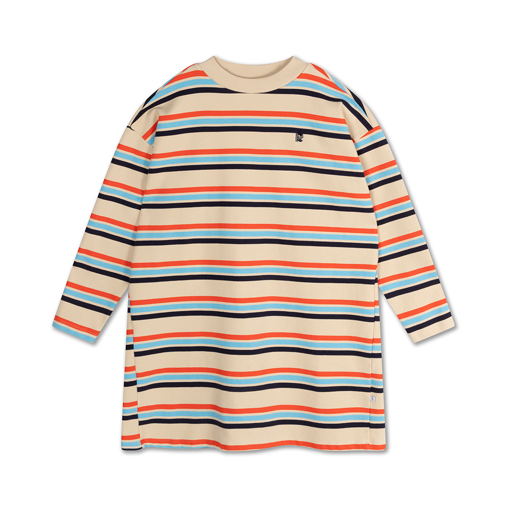 Oversized Boxy Sweat Dress - Multi Crème Brûlée Stripe