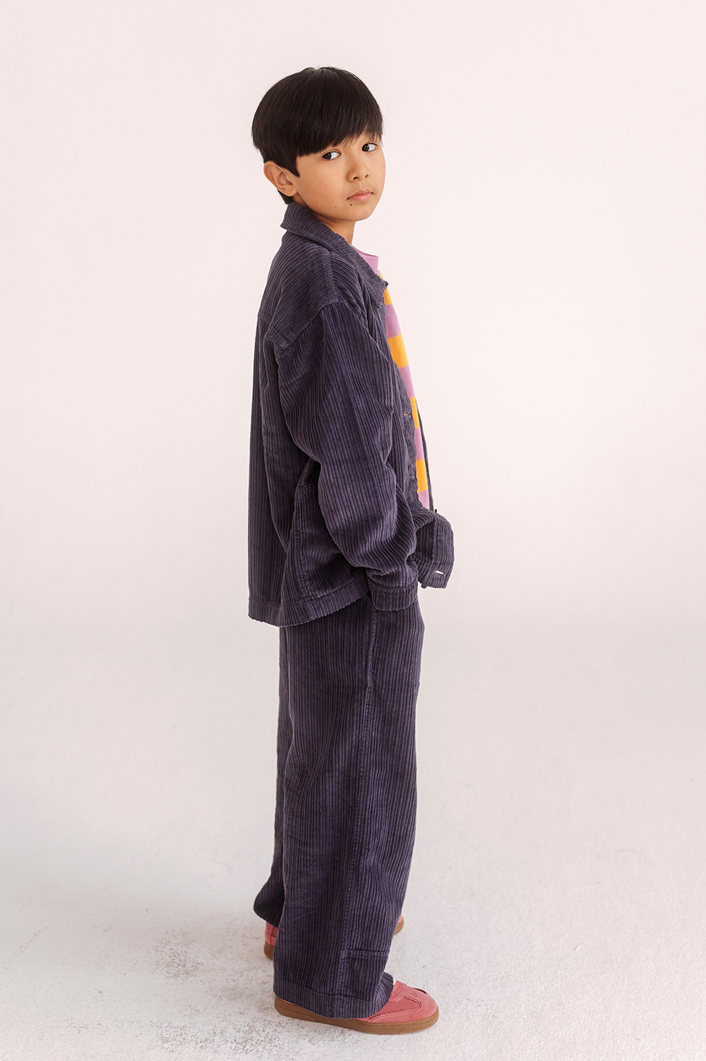Round Pocket Jacket - Washed Blue