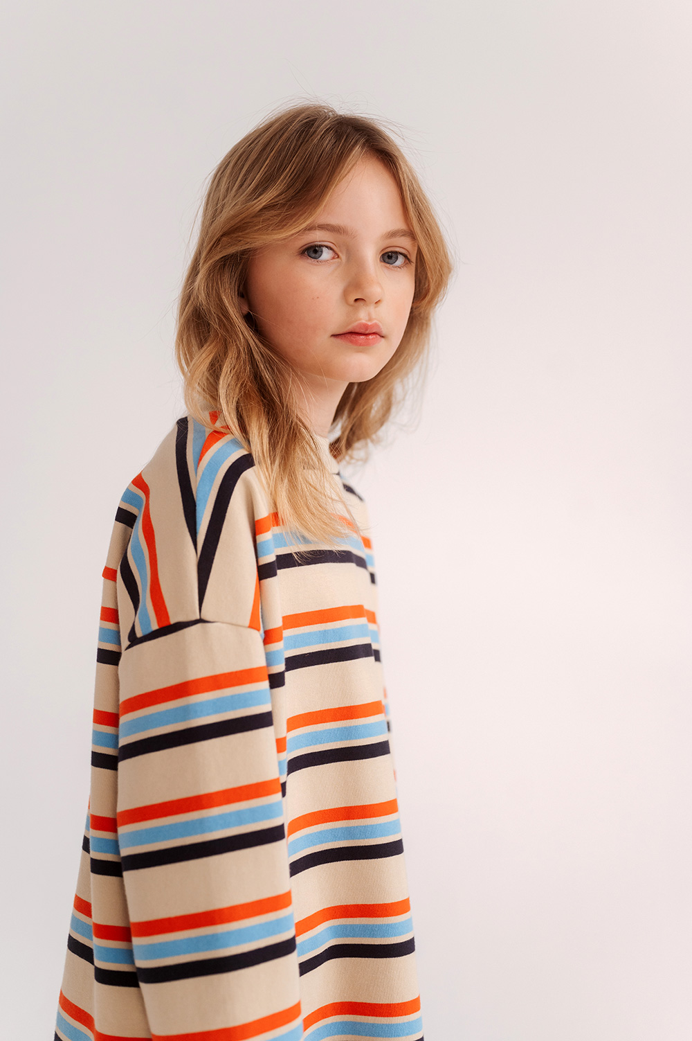Oversized Boxy Sweat Dress - Multi Crème Brûlée Stripe
