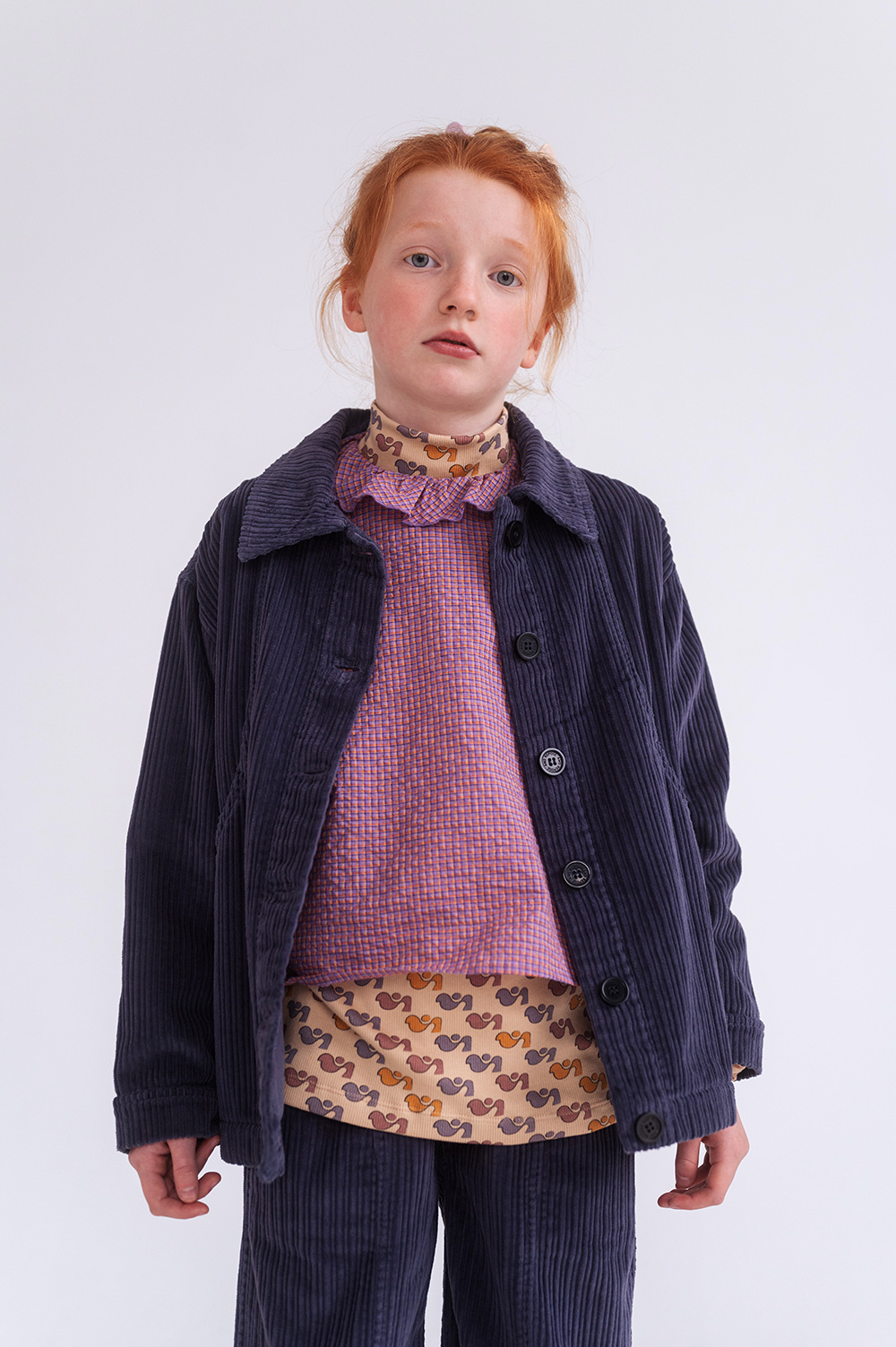 Round Pocket Jacket - Washed Blue