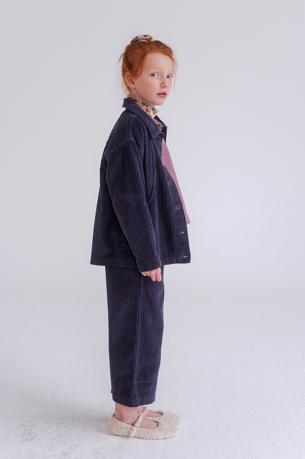 Round Pocket Jacket - Washed Blue