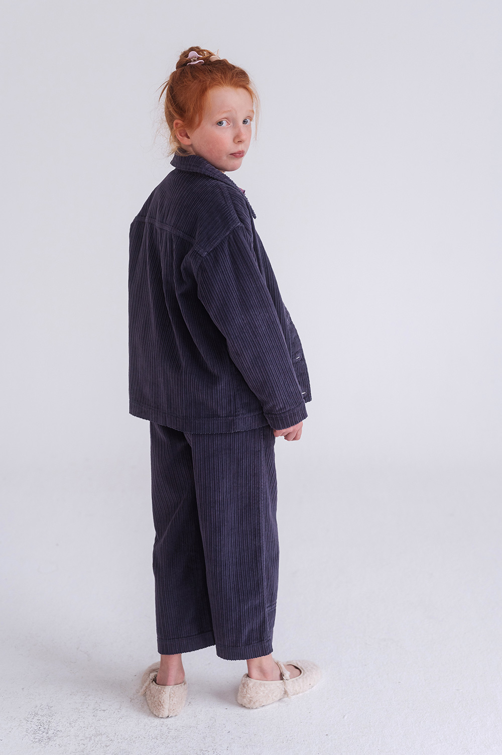 Round Pocket Jacket - Washed Blue