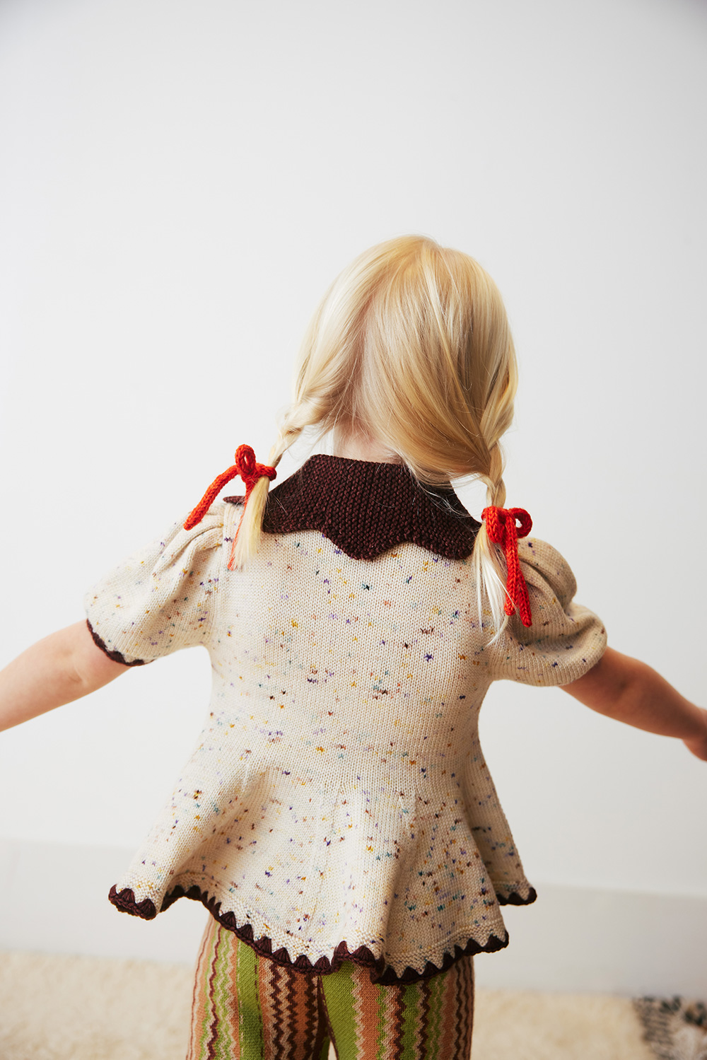 Crochet Trim Puff Top - Iris Confetti