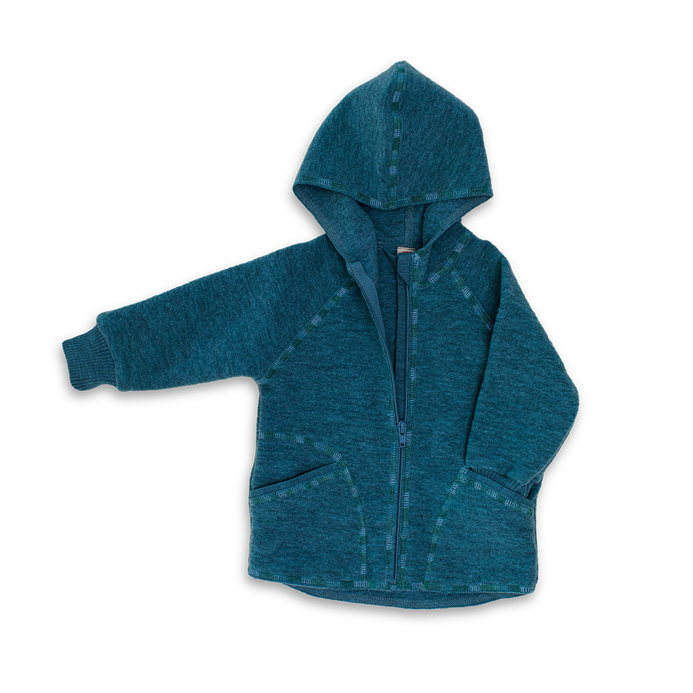Hooded Jacket With Zipper - Pacific Mélange