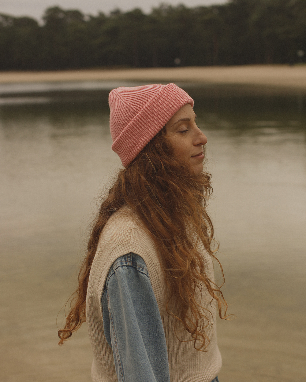 Adult Beanie Cobalt Bubblegum