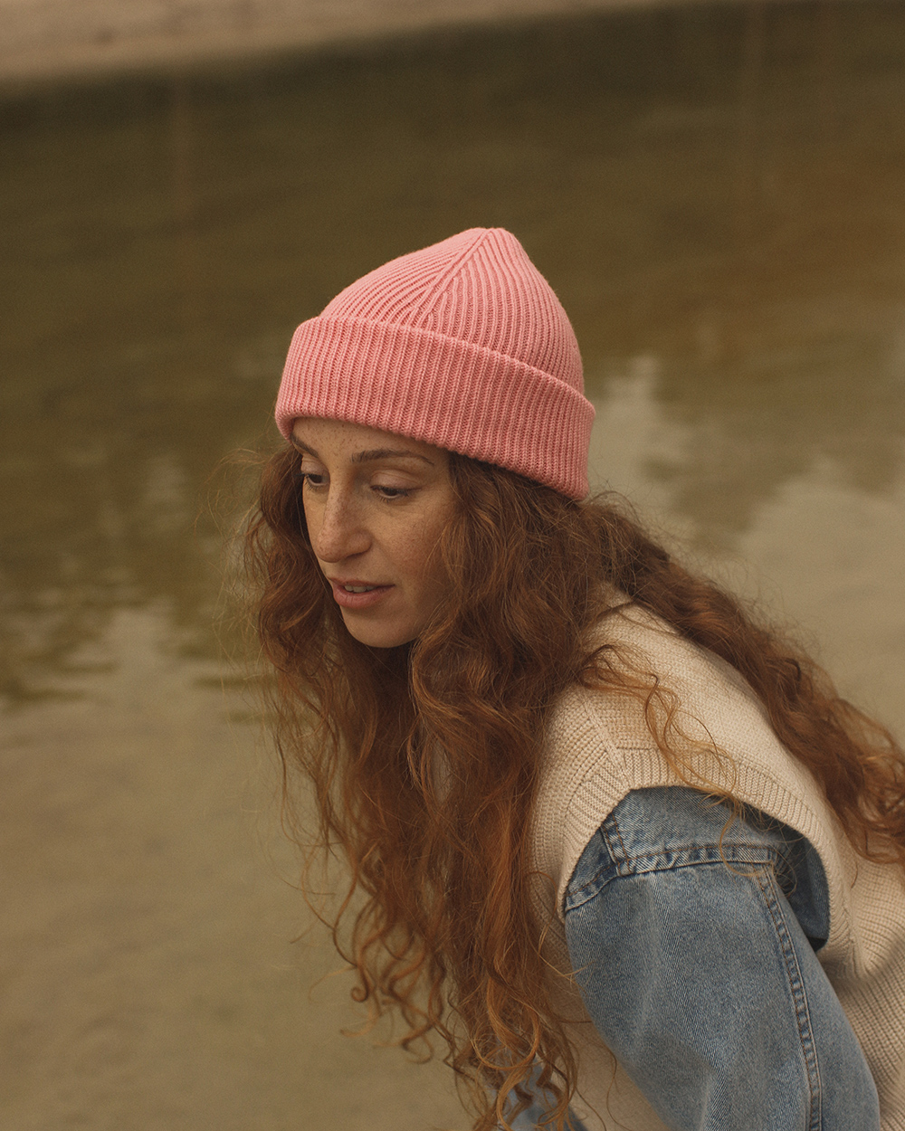 Adult Beanie Cobalt Bubblegum