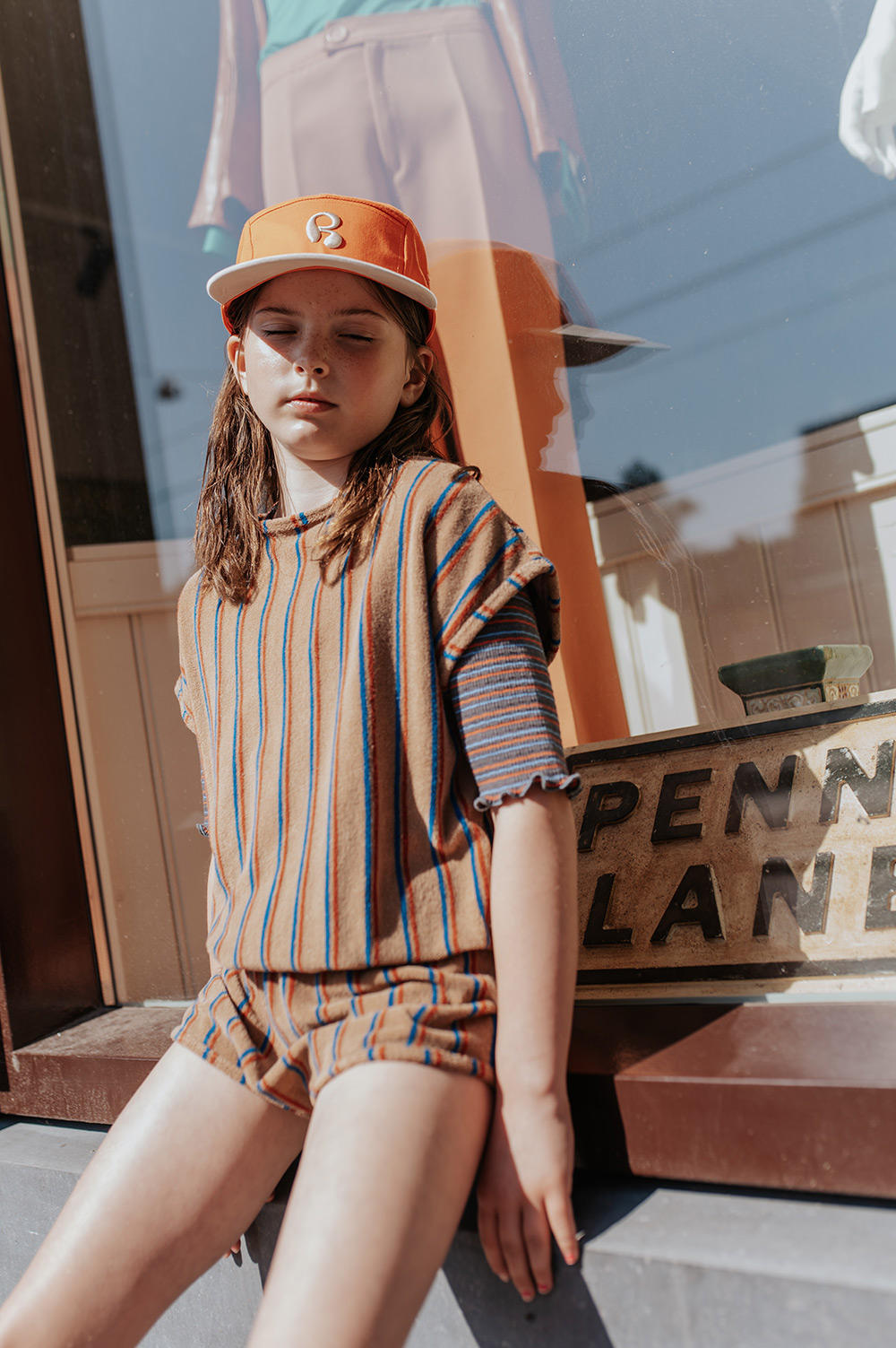 Slim Tee - Fine Grey Fiesta Sky Stripe