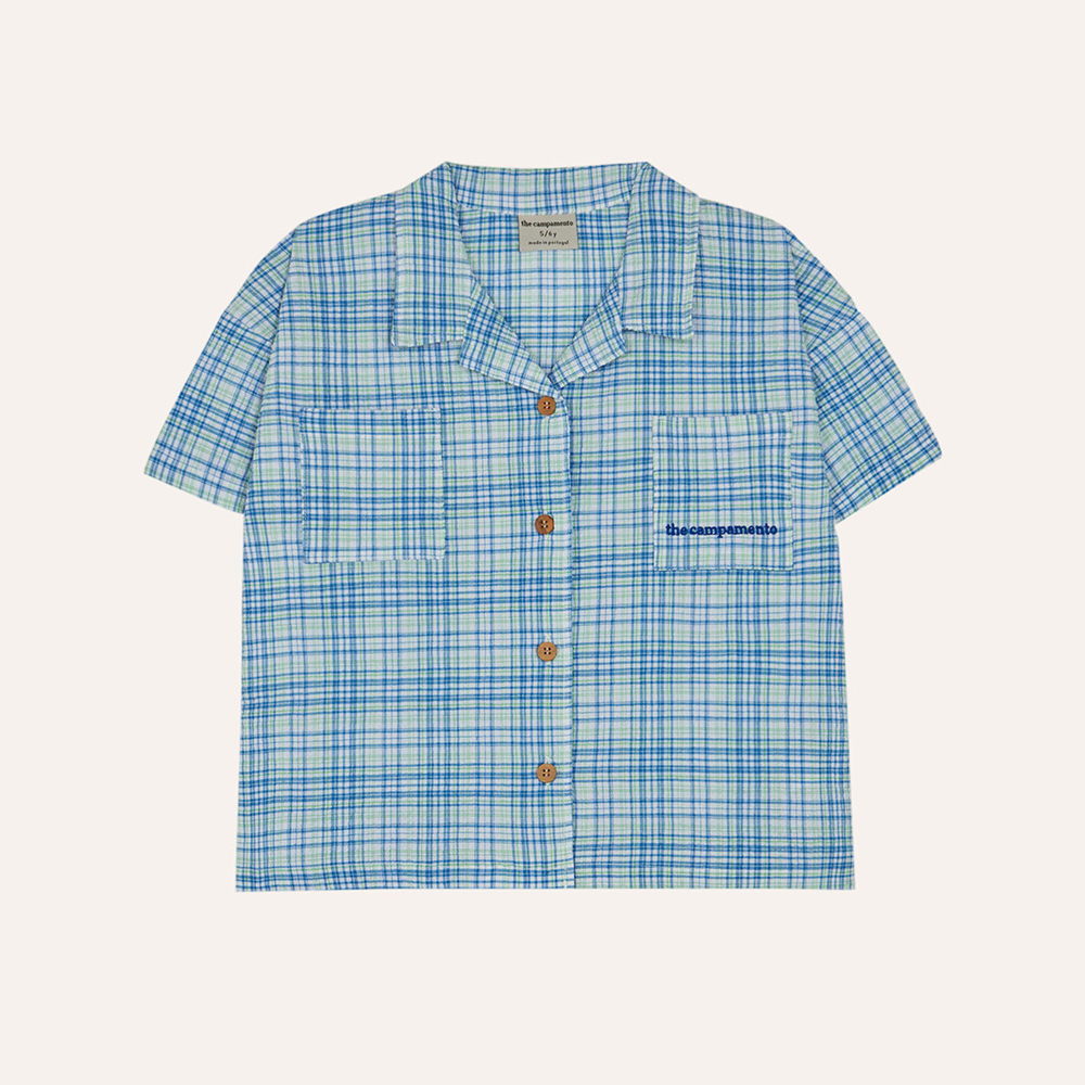 Blue Checked Kids Shirt