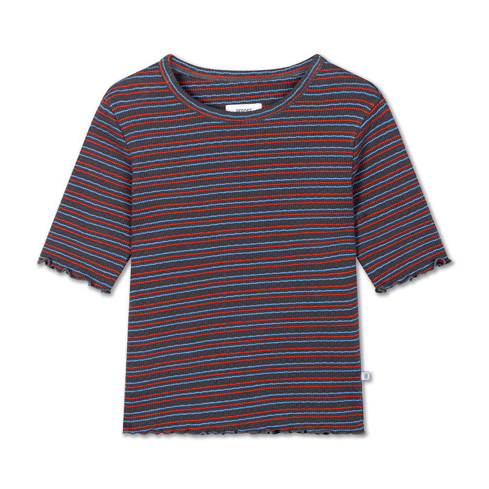 Slim Tee - Fine Grey Fiesta Sky Stripe