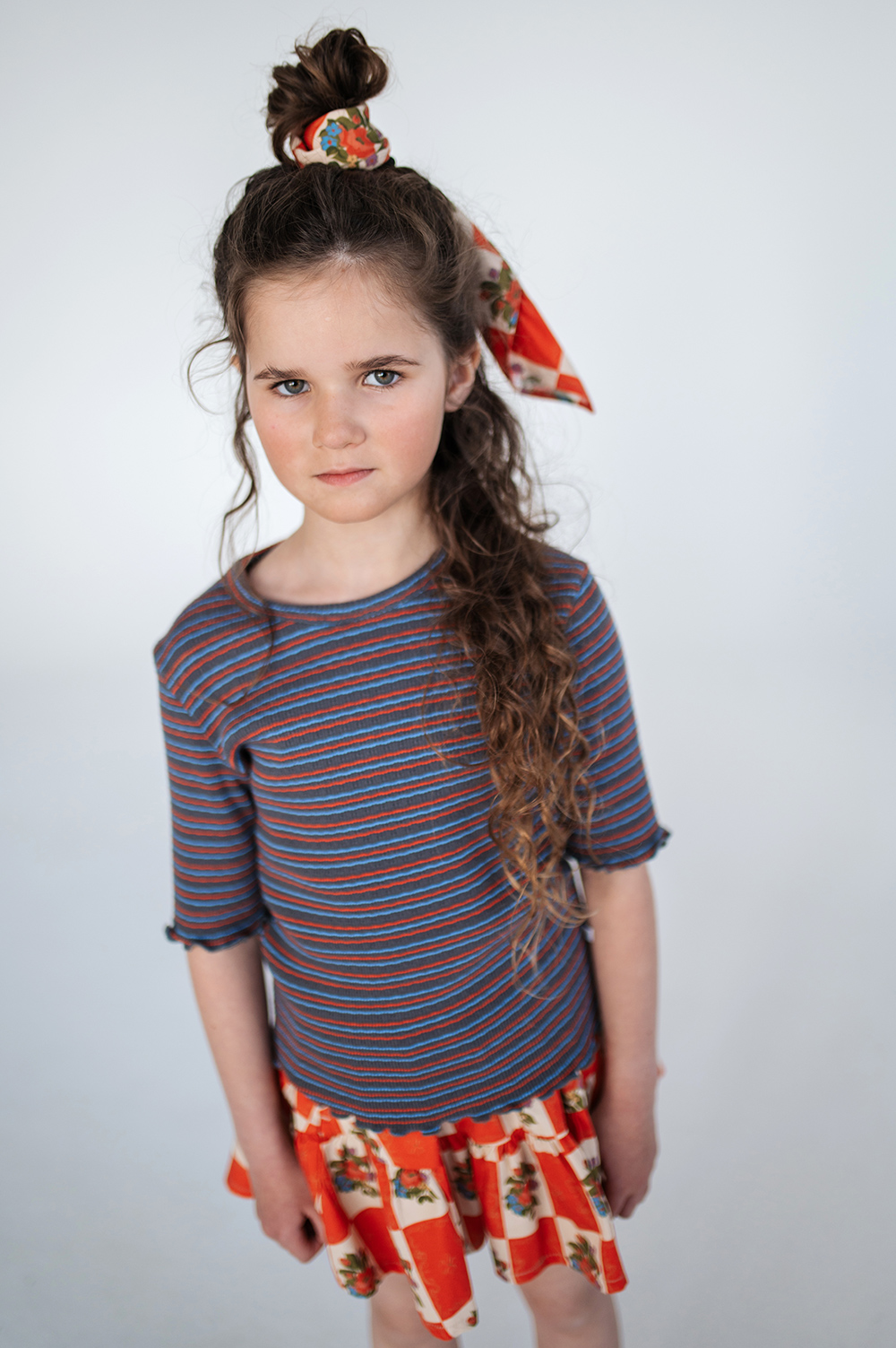 Slim Tee - Fine Grey Fiesta Sky Stripe