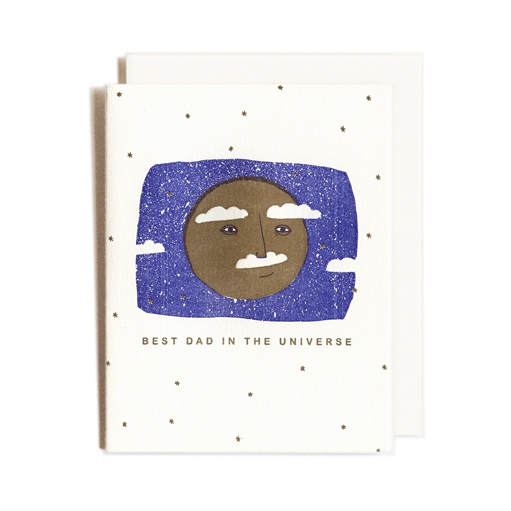 Best Dad in the Universe Letterpress Card