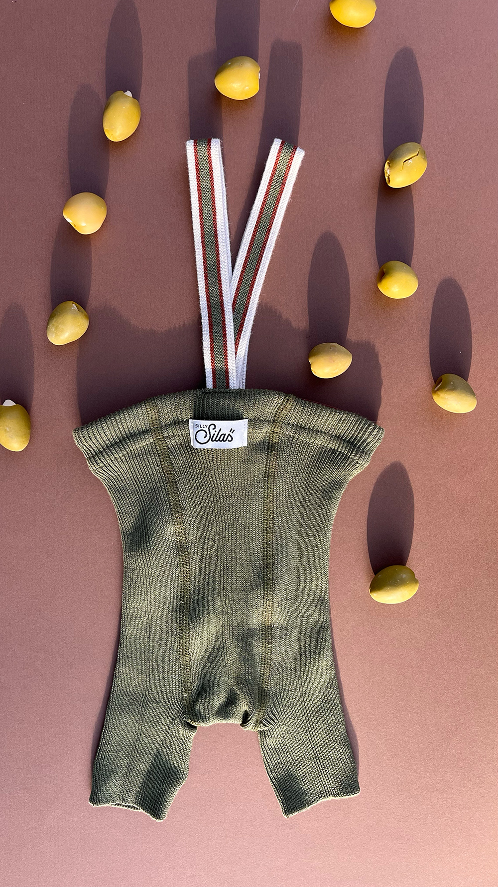 Silly Silas Shorty Olive Striped