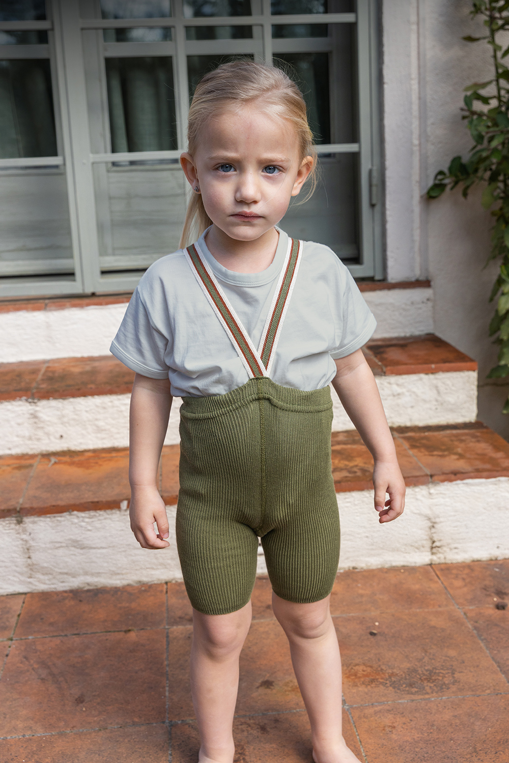 Silly Silas Shorty Olive Striped