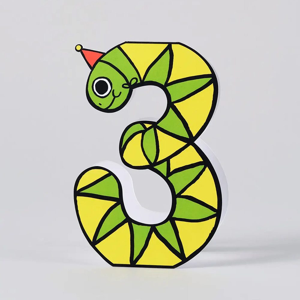Snake 3rd Birthday Kid's Birthday Number Card