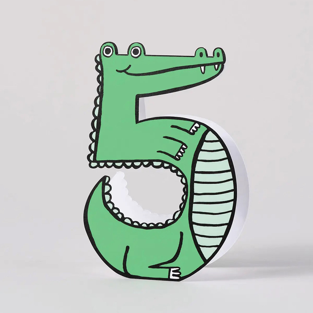 Croc 5th Birthday Kid's Birthday Number Card