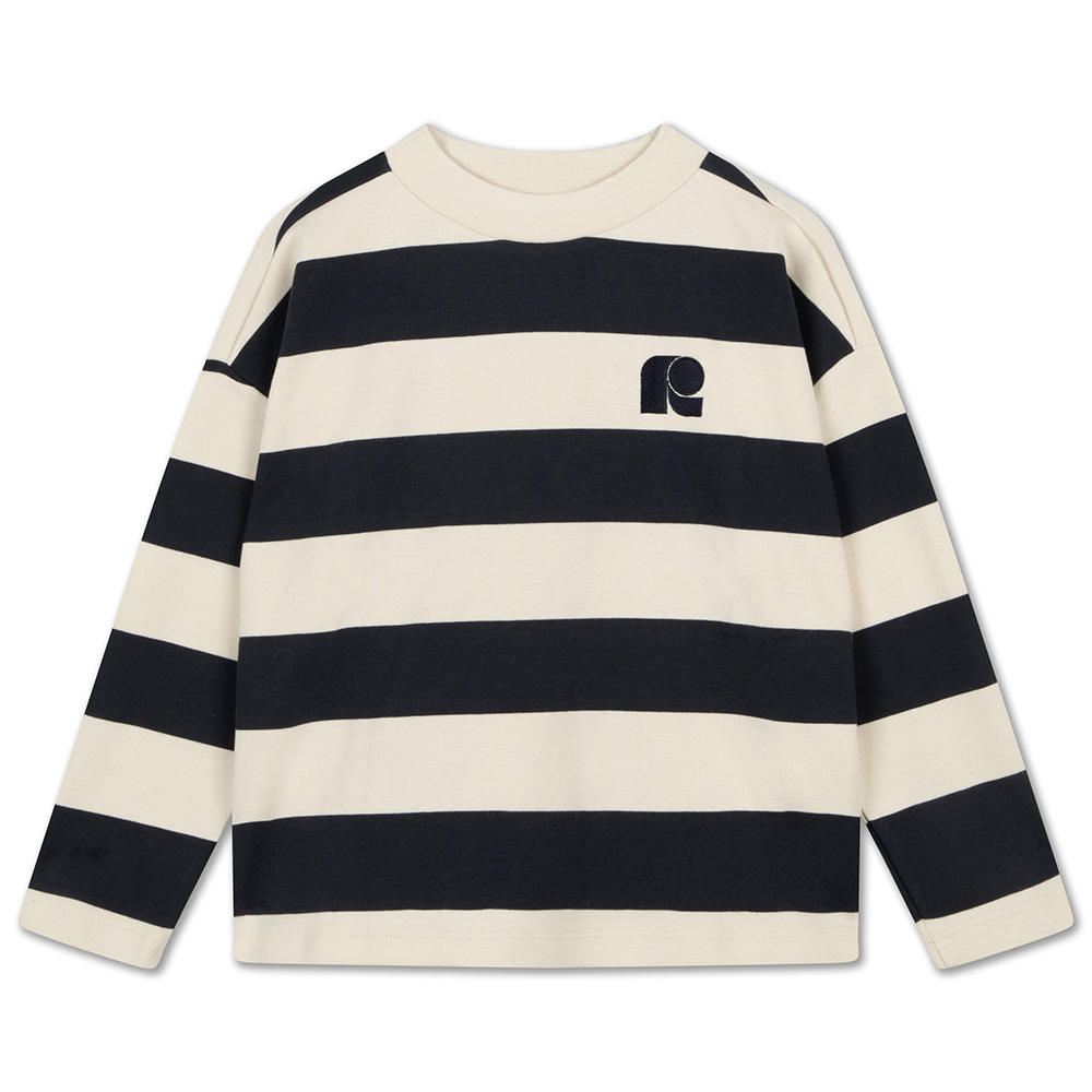 Oversized Boxy Sweater - Graphite Night Block Stripe