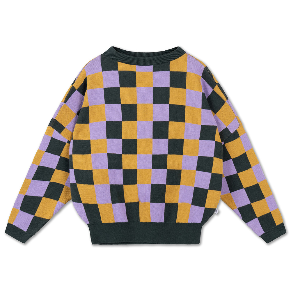 Knit Slouchy Sweater - Multi Bb Check