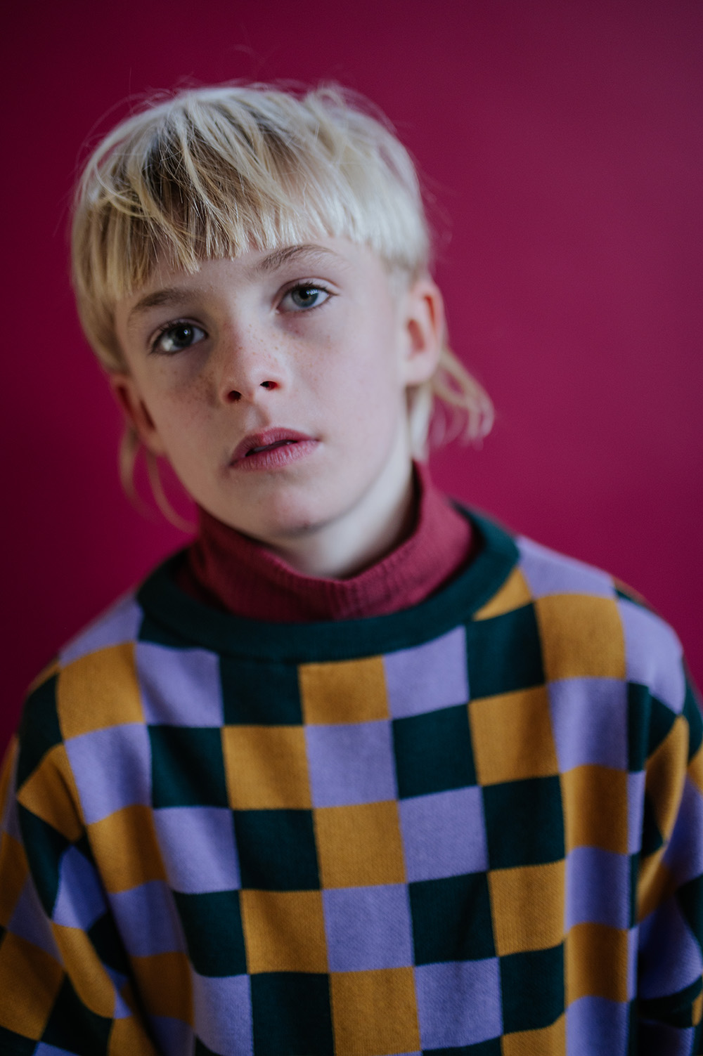 Knit Slouchy Sweater - Multi Bb Check