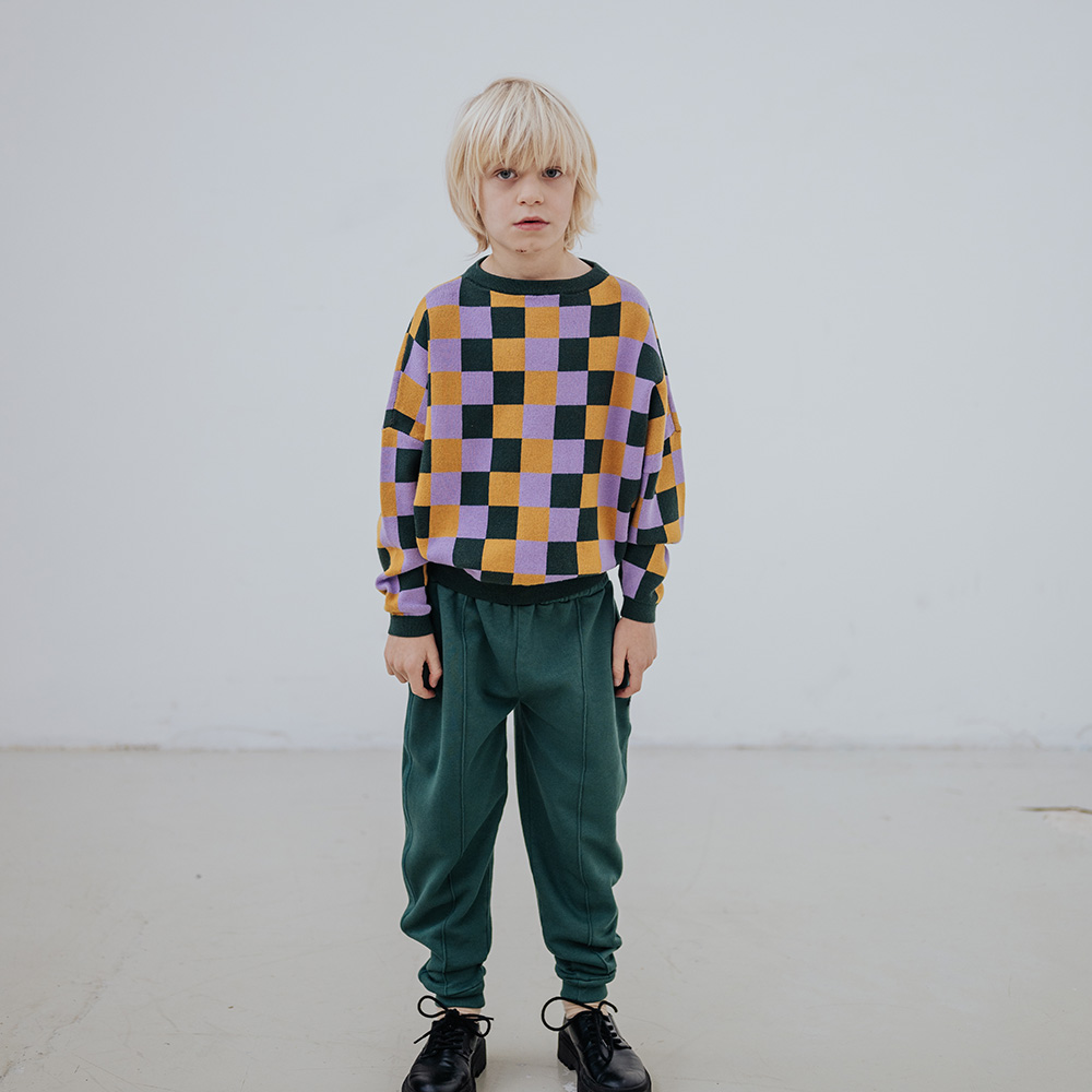 Knit Slouchy Sweater - Multi Bb Check