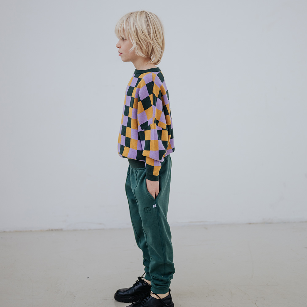 Knit Slouchy Sweater - Multi Bb Check