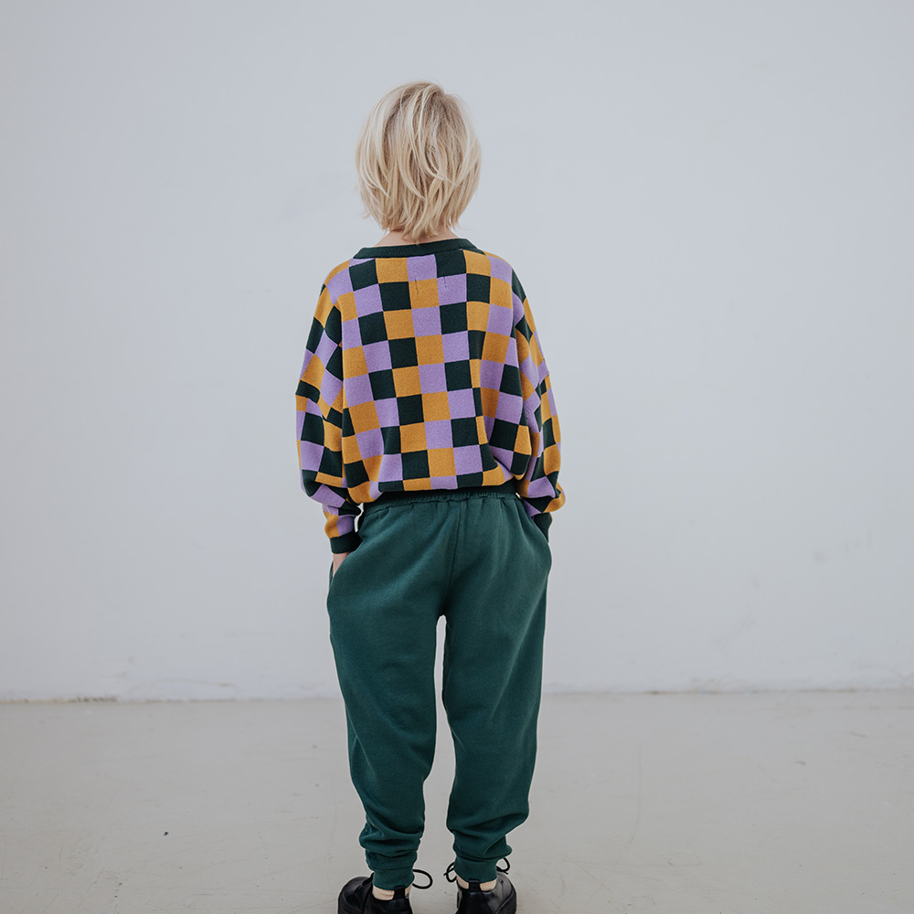 Knit Slouchy Sweater - Multi Bb Check