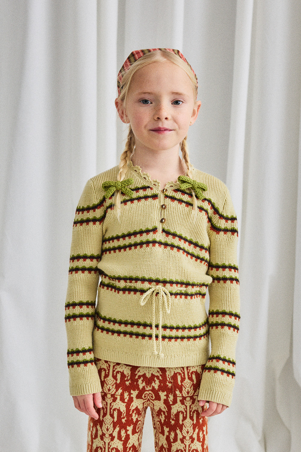 Polina Top - Raffia Beaded Stripe