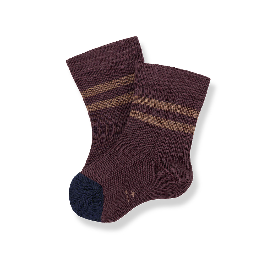 Baby Ribbed Socks - Eggplant