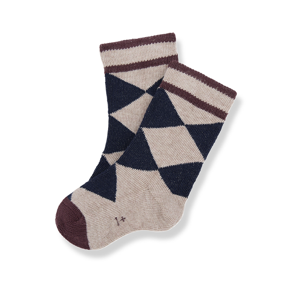 Baby Intarsia Socks - Tortora