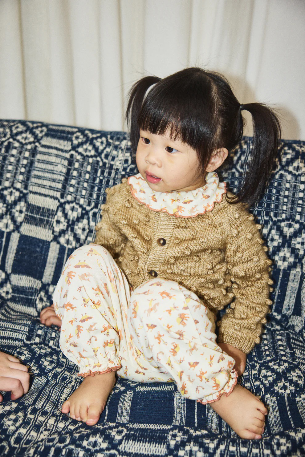 Baby Popcorn Cardigan - Pebble
