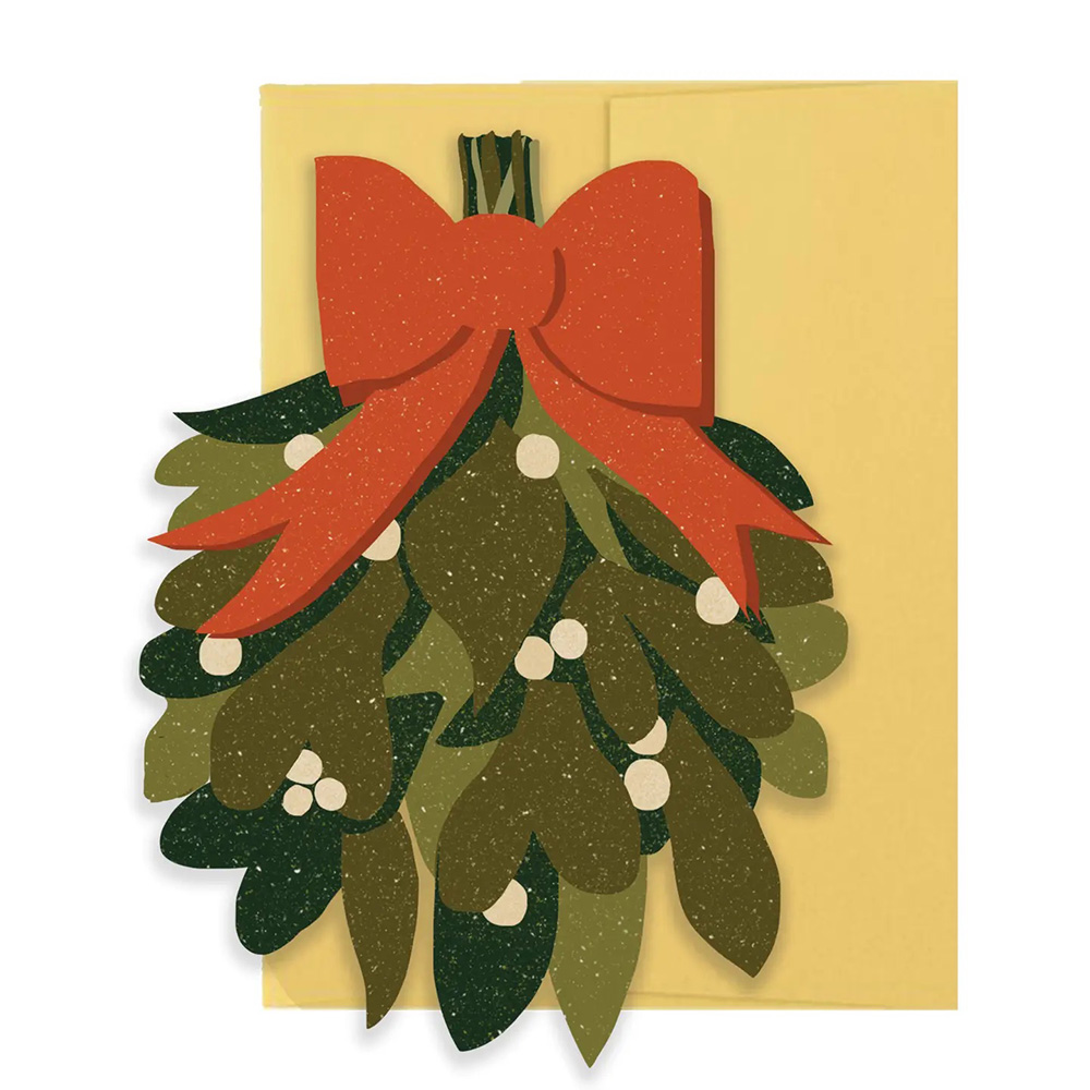 Mistletoe Holiday Die Cut Card