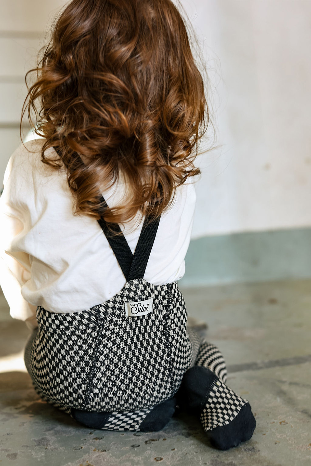 Footed Special Black x White Checked Tights