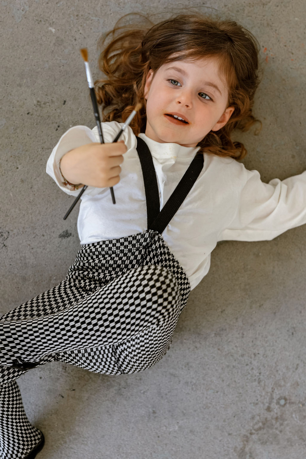 Footed Special Black x White Checked Tights