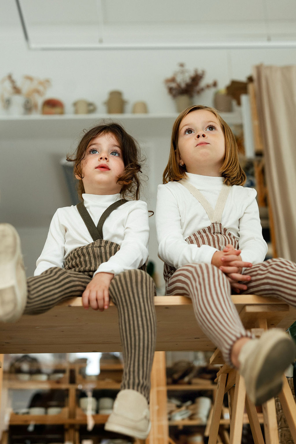 Footless Special Granola x Cream Striped Tights