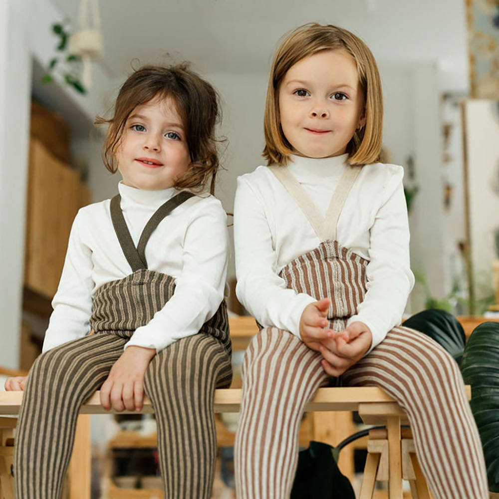Footless Special Granola x Cream Striped Tights