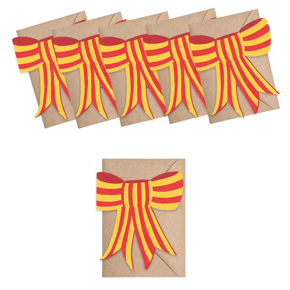 Stripy Bow Mini Cards - Set of 6