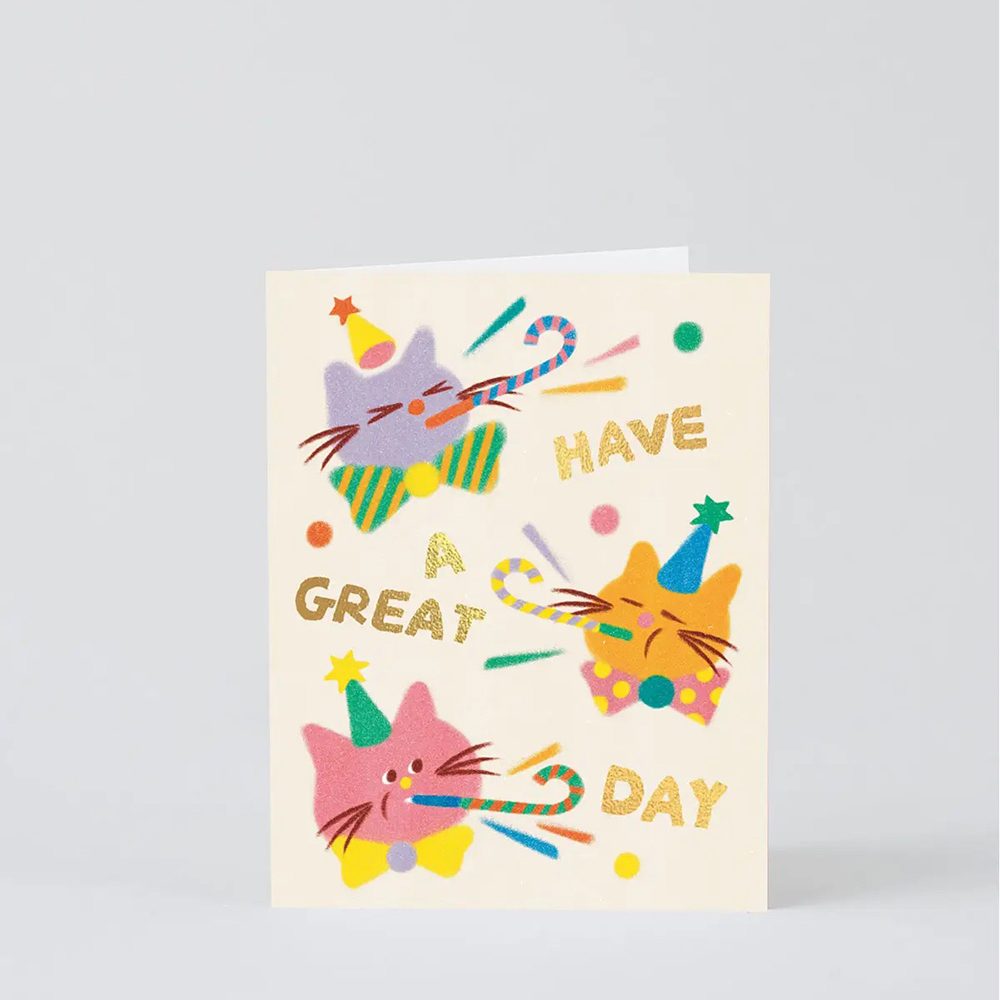 Cat Celebration Kids Birthday Greetings Card