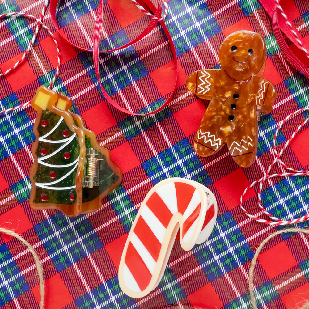 Holiday Cookie Hair Claw Clip Gift Set